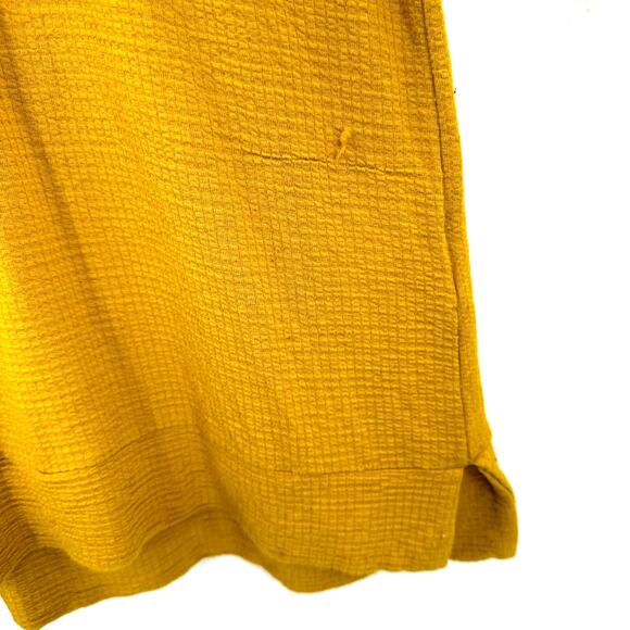 Adrianna Papell Size Medium Tunic Yellow Long Sleeve Textured V Neck‎ Workwear - Picture 3 of 4